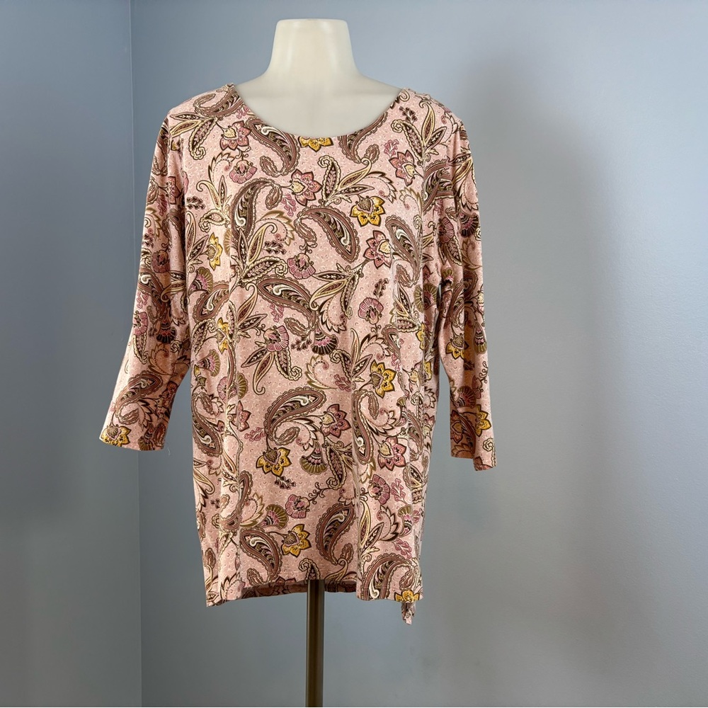 Chic Paisley Women's Top - Pink and Yellow